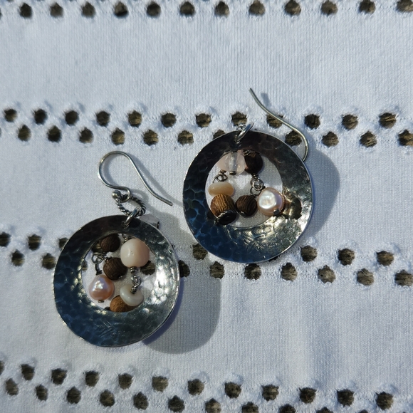 Silpada Sterling and Beaded Earrings - Picture 2 of 9